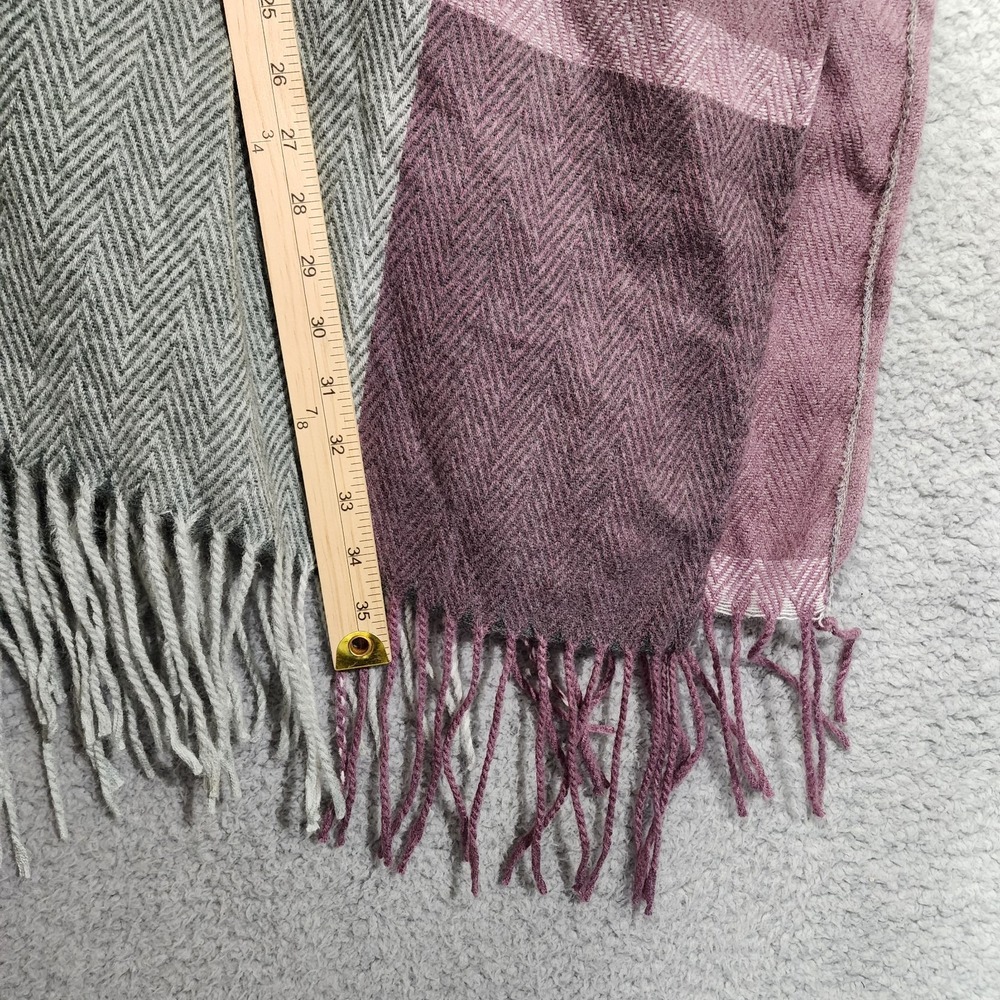 Woolrich Fringed Poncho Sweater CoverUp Shawl Women's One Size‎ Purple Plaid - Picture 4 of 4